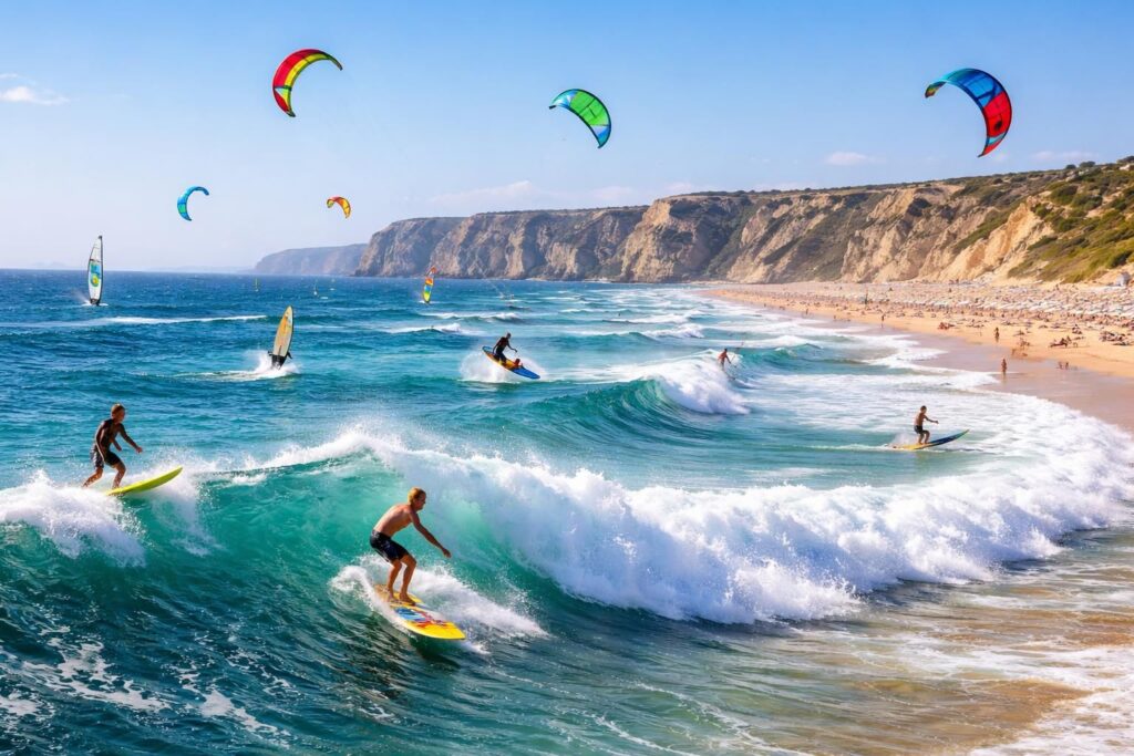 découvrez les plages du portugal, destination idéale pour les sports de glisse : surf, kitesurf et bien plus dans un cadre exceptionnel.
